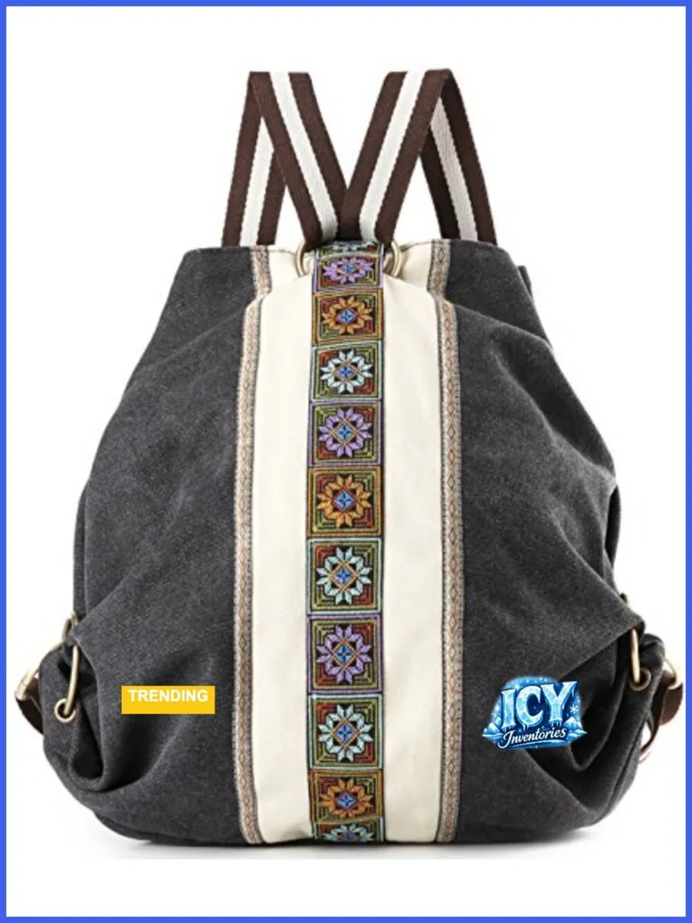Canvas Backpack Casual Daypack Anti-theft Travel
